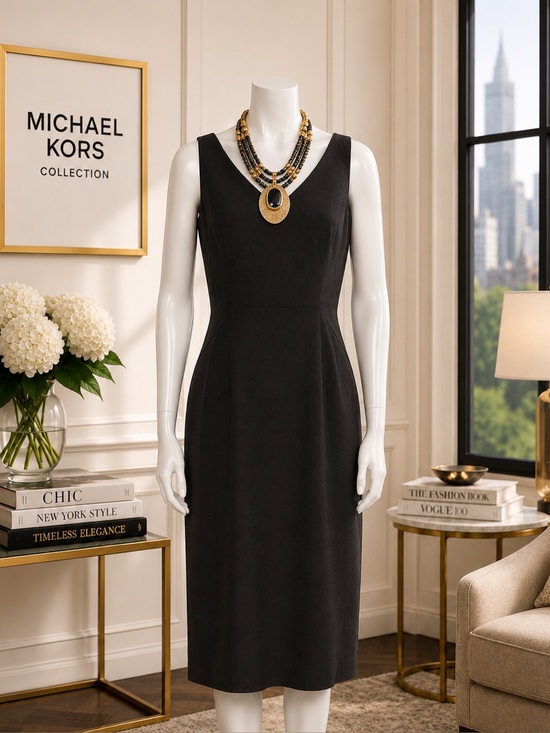 Michael Kors Dresses & Skirts - Michael Kors Grey Virgin Wool Midi Length Dress - Size M